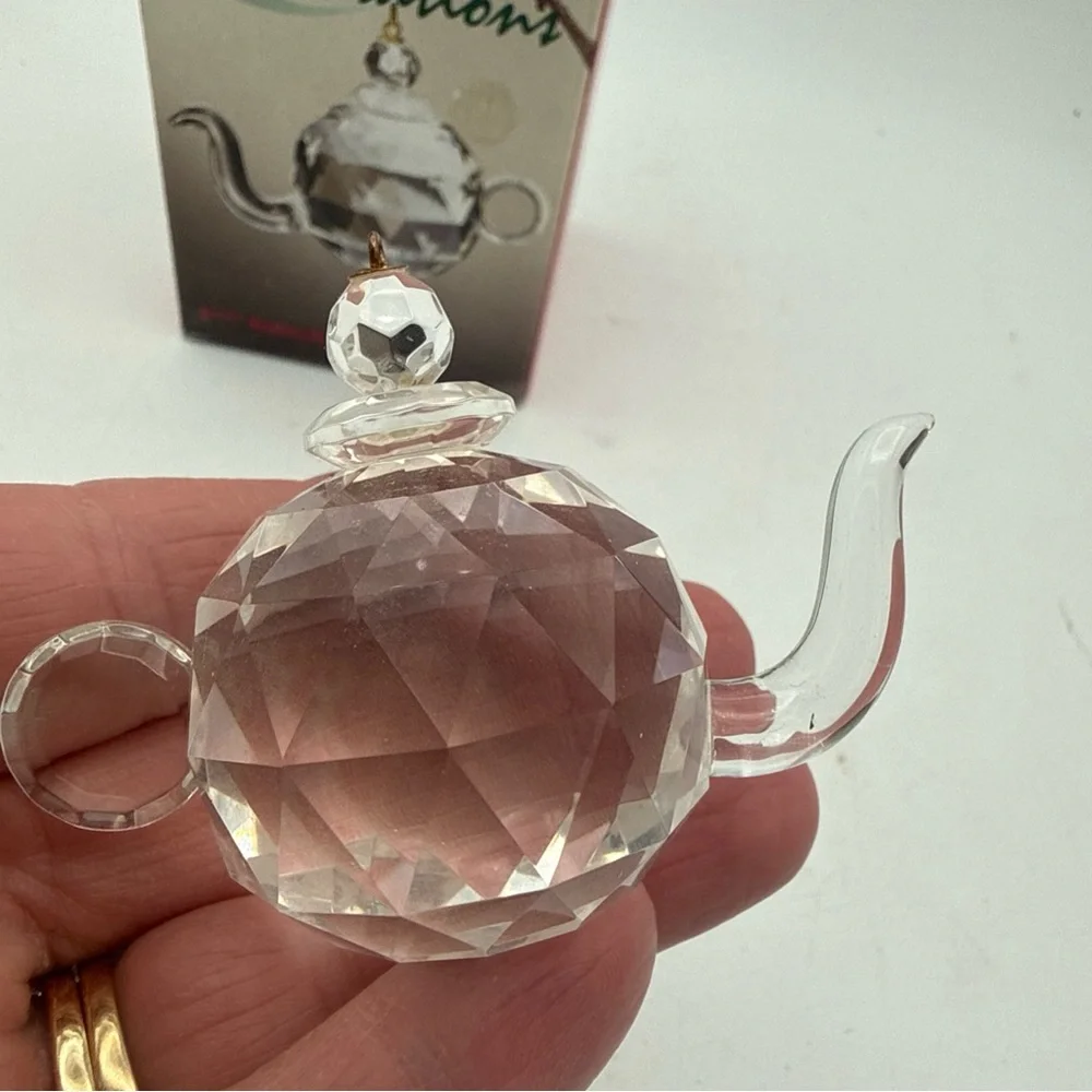 Celebrations Reflections crystal 2 3/4” teapot Hanging Ornament